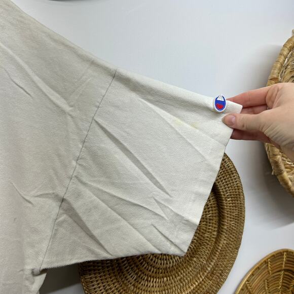 Vintage Champion Michigan Tee T-Shirt Mens XXL White Blue Worn In - Picture 8 of 10